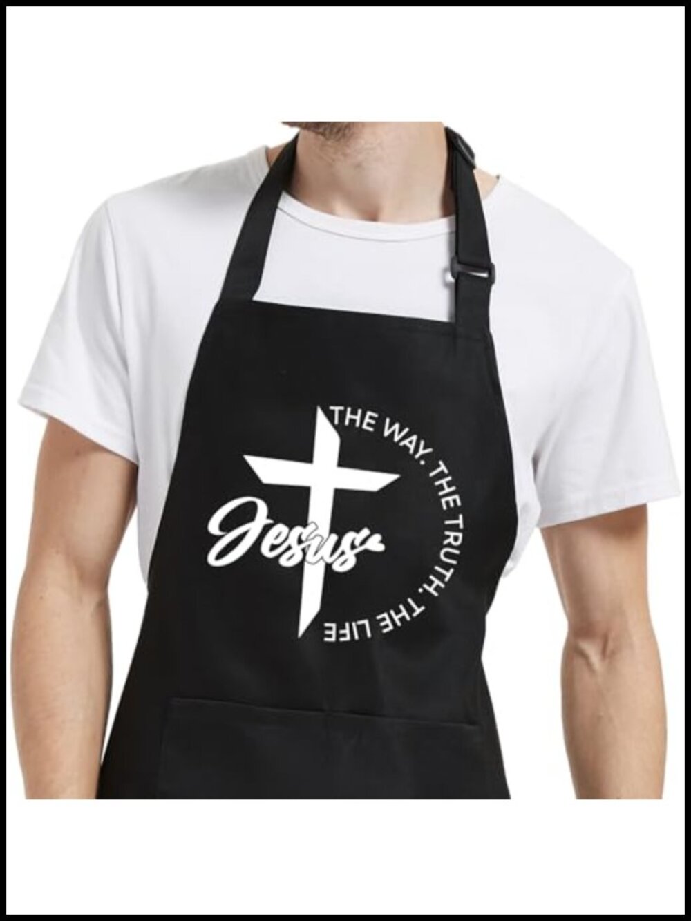 Chef Apron Religious Christian Gift for Men Women BBQ Grilling Cooking